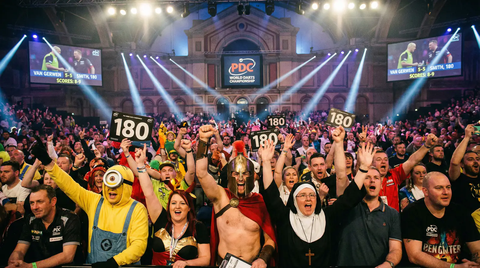 Darts-Match im Alexandra Palace mit gespanntem Publikum